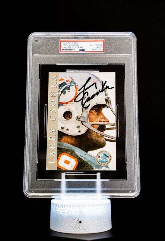 1998 H.O.F. Hall of Fame Signature Series Larry Csonka Autograph (SN: 2032/5000) – PSA/DNA Certified Auto – Oversized Limited Edition