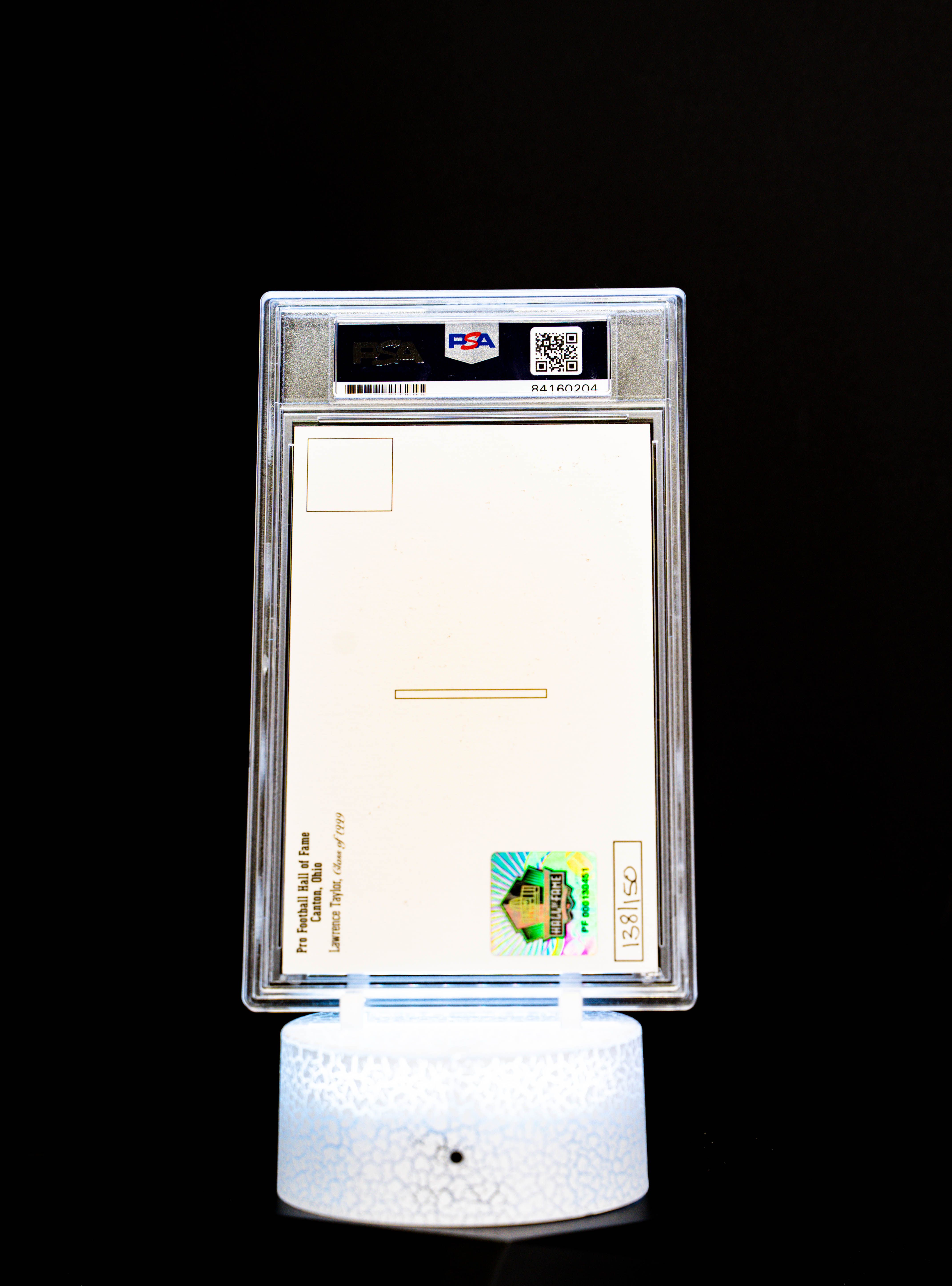 Class of 1999 Post Card Lawrence Taylor (Medium Card) 138/150 (PSA: Authentic Auto PSA: #84160204)