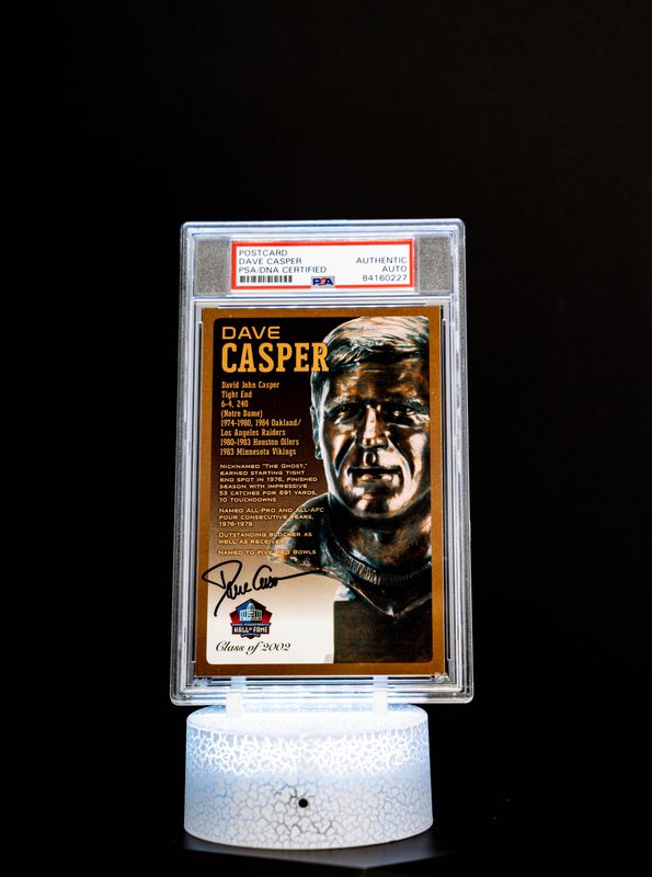 Class of 2002 Post Card Dave Casper (Medium Card) 141/150 (PSA: Authentic Auto PSA: #84160227)