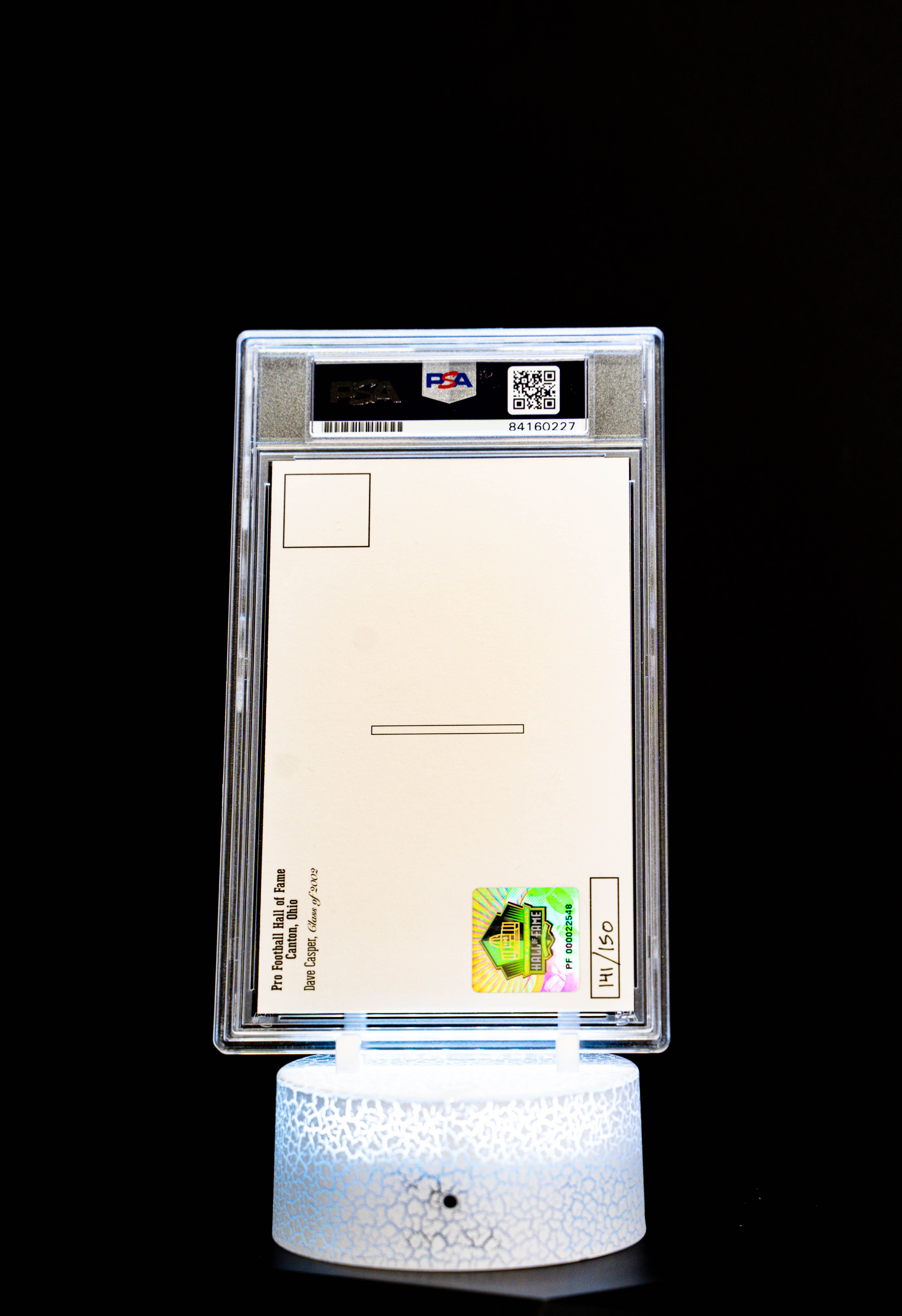 Class of 2002 Post Card Dave Casper (Medium Card) 141/150 (PSA: Authentic Auto PSA: #84160227)