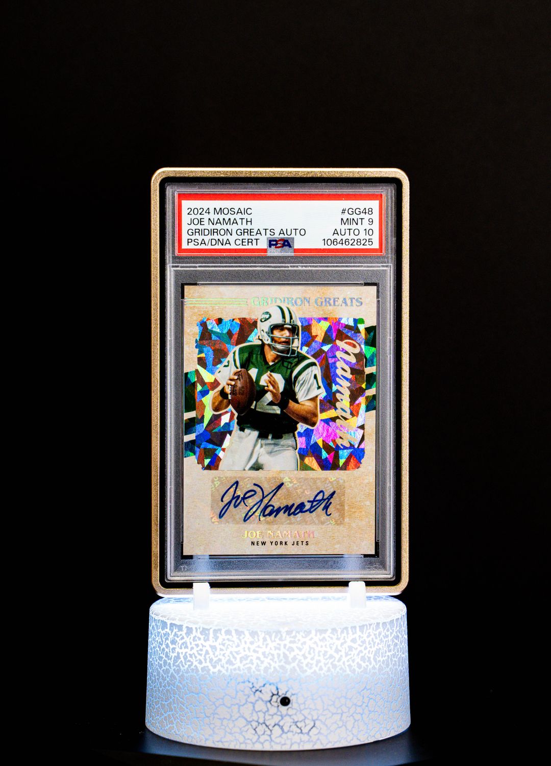 2024 Mosaic Gridiron Greats Autograph Joe Namath PSA Mint 9 Auto 10 #GG48