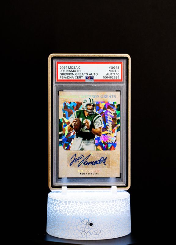 2024 Mosaic Gridiron Greats Autograph Joe Namath PSA Mint 9 Auto 10 #GG48