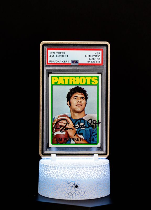 1972 Topps Autographed, Jim Plunkett #65 (PSA Auto Gem Mint 10) – Cert #94336418