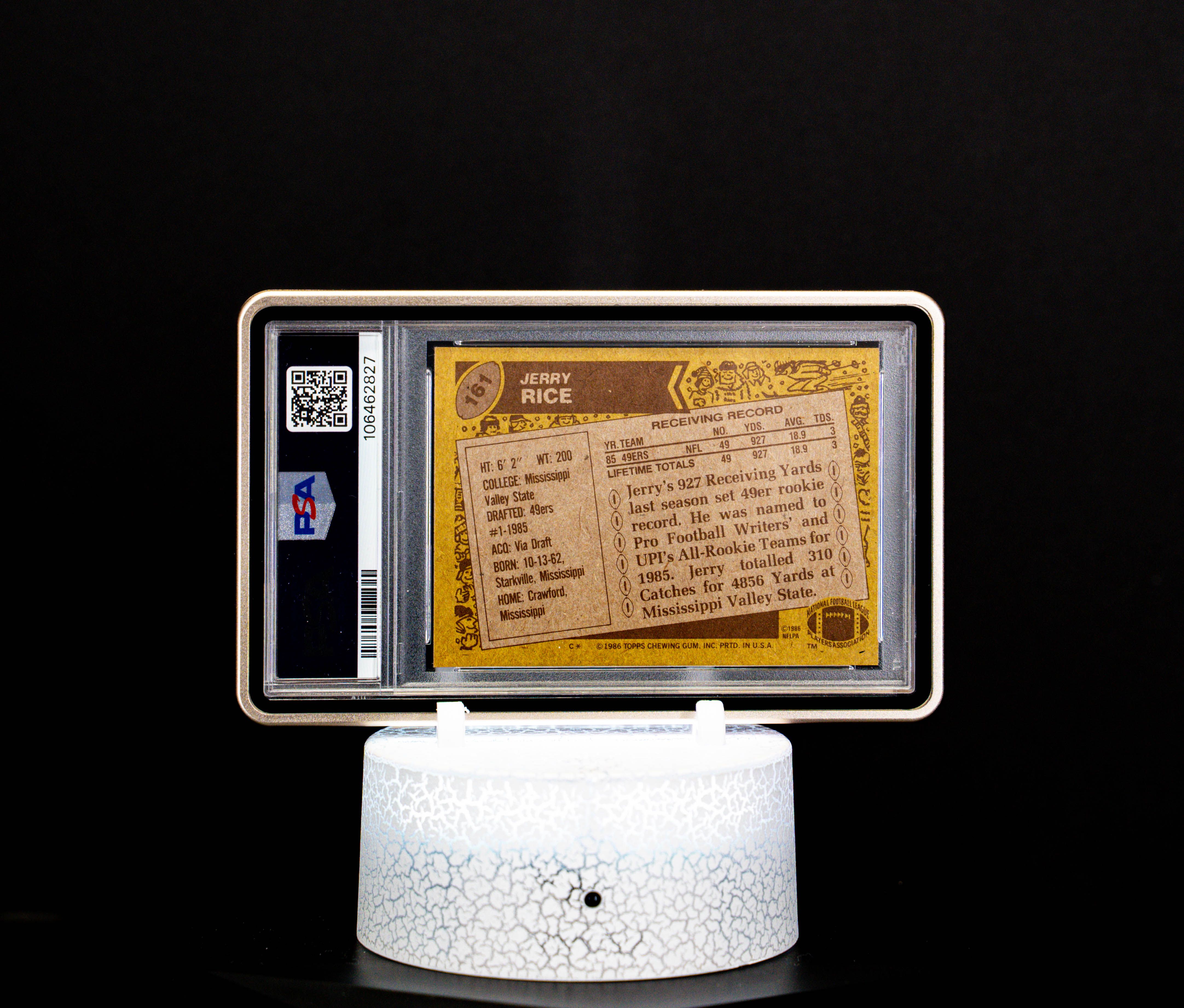 1986 Topps Autographed, Jerry Rice #161 (PSA EX-MT 6, Auto 9)