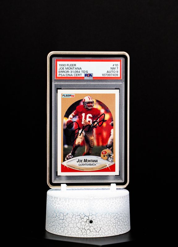 1990 Fleer Error - 31,054 TD's Autographed Joe Montana #10