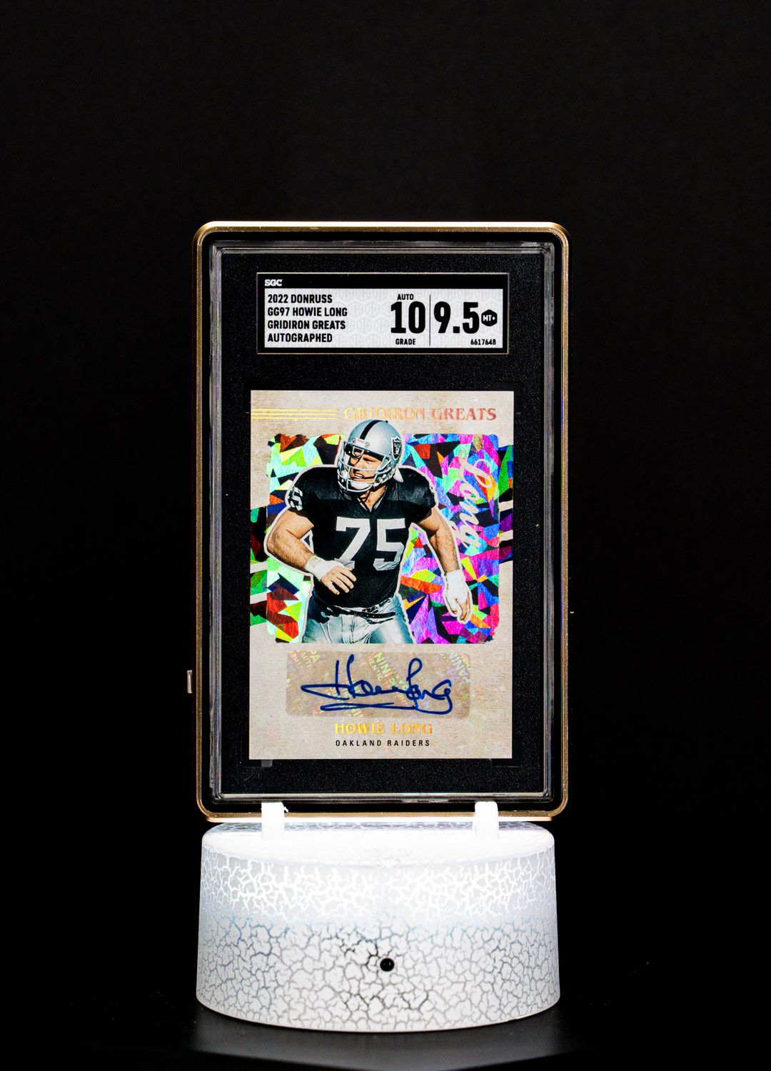 2022 Donruss Gridiron Greats Autographed Howie Long #GG97 (SGC MT-9, Auto 10 SGC: #2892504)