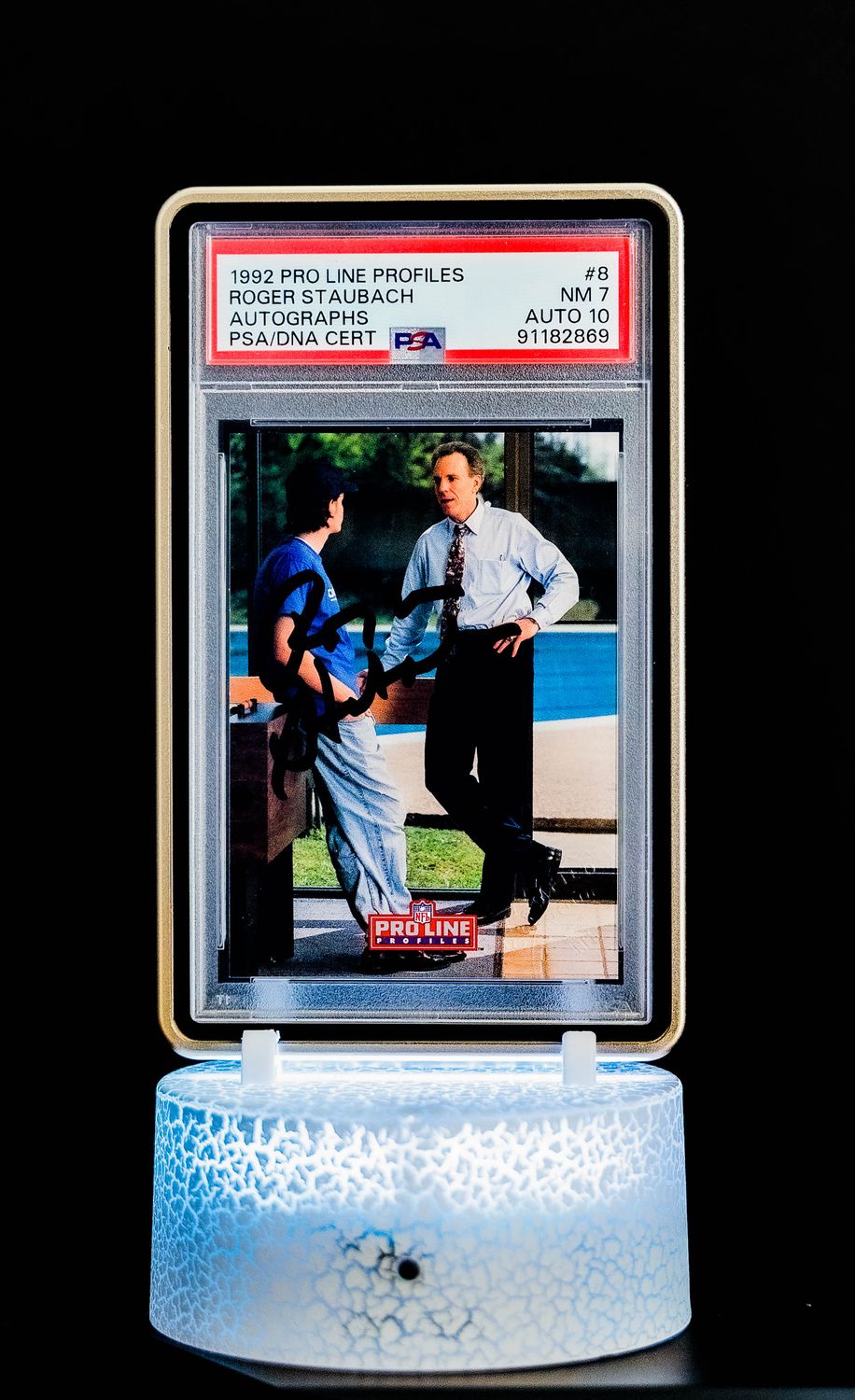 1992 Pro Line Profiles Autographs Roger Staubach #8 of 9 (PSA Card NM 7, Auto 10 PSA: #91182869) (POP 1 - Higher POP = 1)