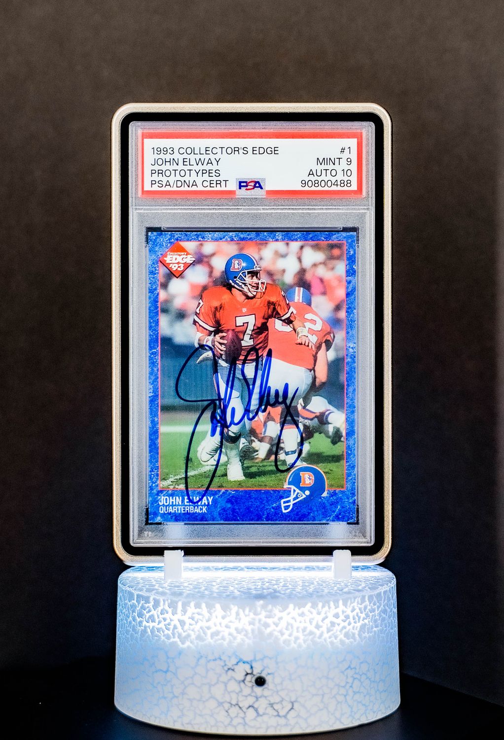 1993 Collectors Edge Prototypes John Elway #Proto 1 (PSA Card Mint 9, Auto 10 PSA: #90800488)