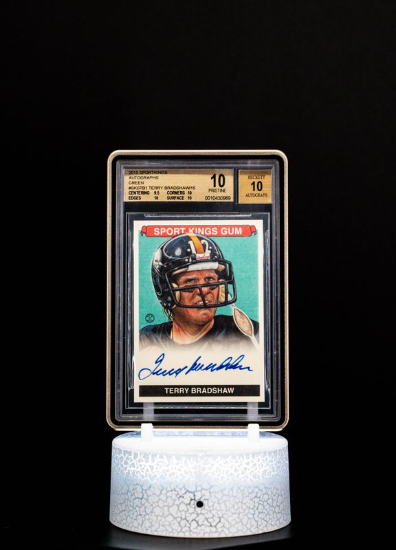 2015 Sport Kings Autographs Green Terry Bradshaw #SKS-TB1 (BGS PRISTINE 10, AUTOGRAPH PRISTINE10, BGS: #0010430969)