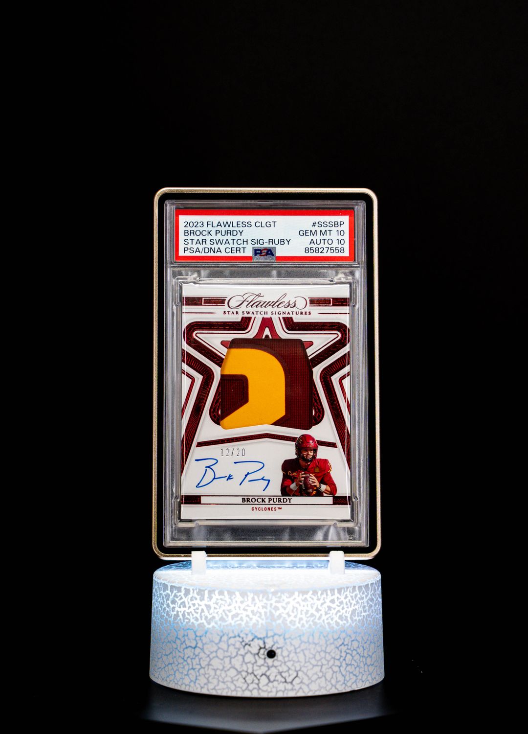2023 Flawless CLGT Star Swatch Signature Ruby Brock Purdy (SN: 12/20) #SSSBP – PSA GEM MT 10, Auto 10 (PSA Cert #85827558)