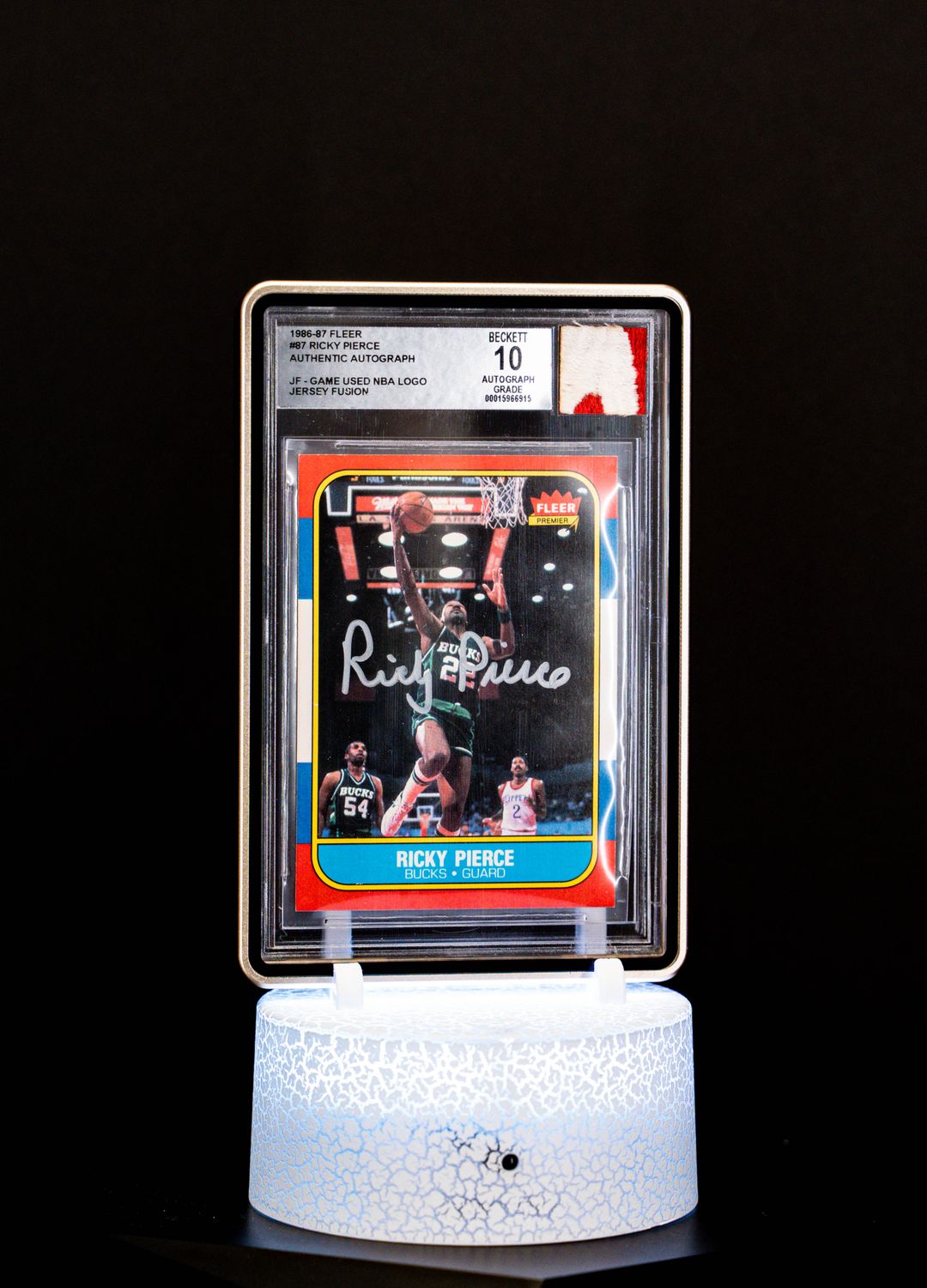 1986-87 Fleer Authentic Autograph, Ricky Pierce #87 (BGS Auto 10 BGS: #00015966915)