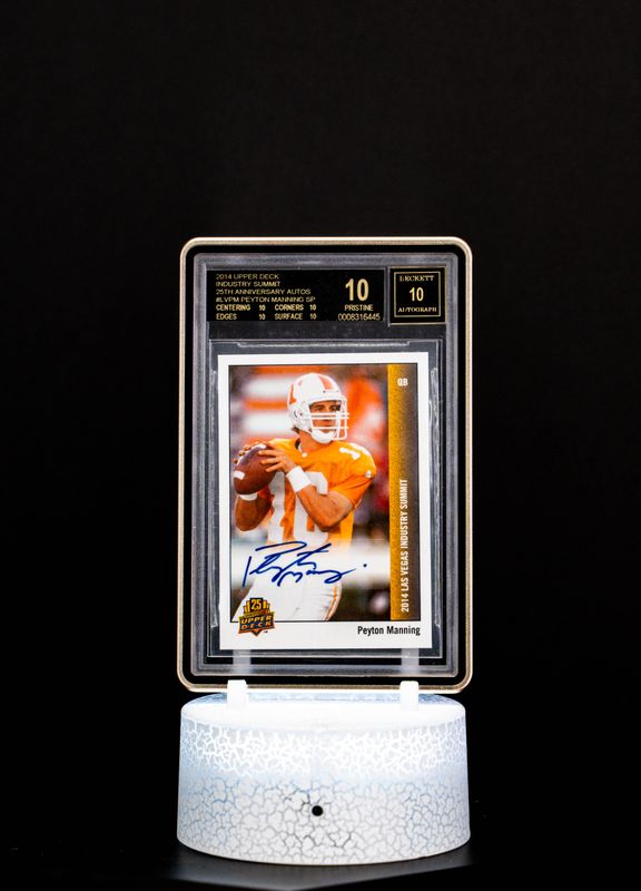 2014 Upper Deck Industry Summit 25th Anniversary Autos SP, Peyton Manning #LVPM (Beckett Black Label, BGS Pristine 10, Auto 10) – Cert #0008316445 2014 Upper Deck Industry Summit 25th Anniversary Autos SP, Peyton Manning #LVPM (Beckett Black Label, BGS Pristine 10, Auto 10) – Cert #0008316445