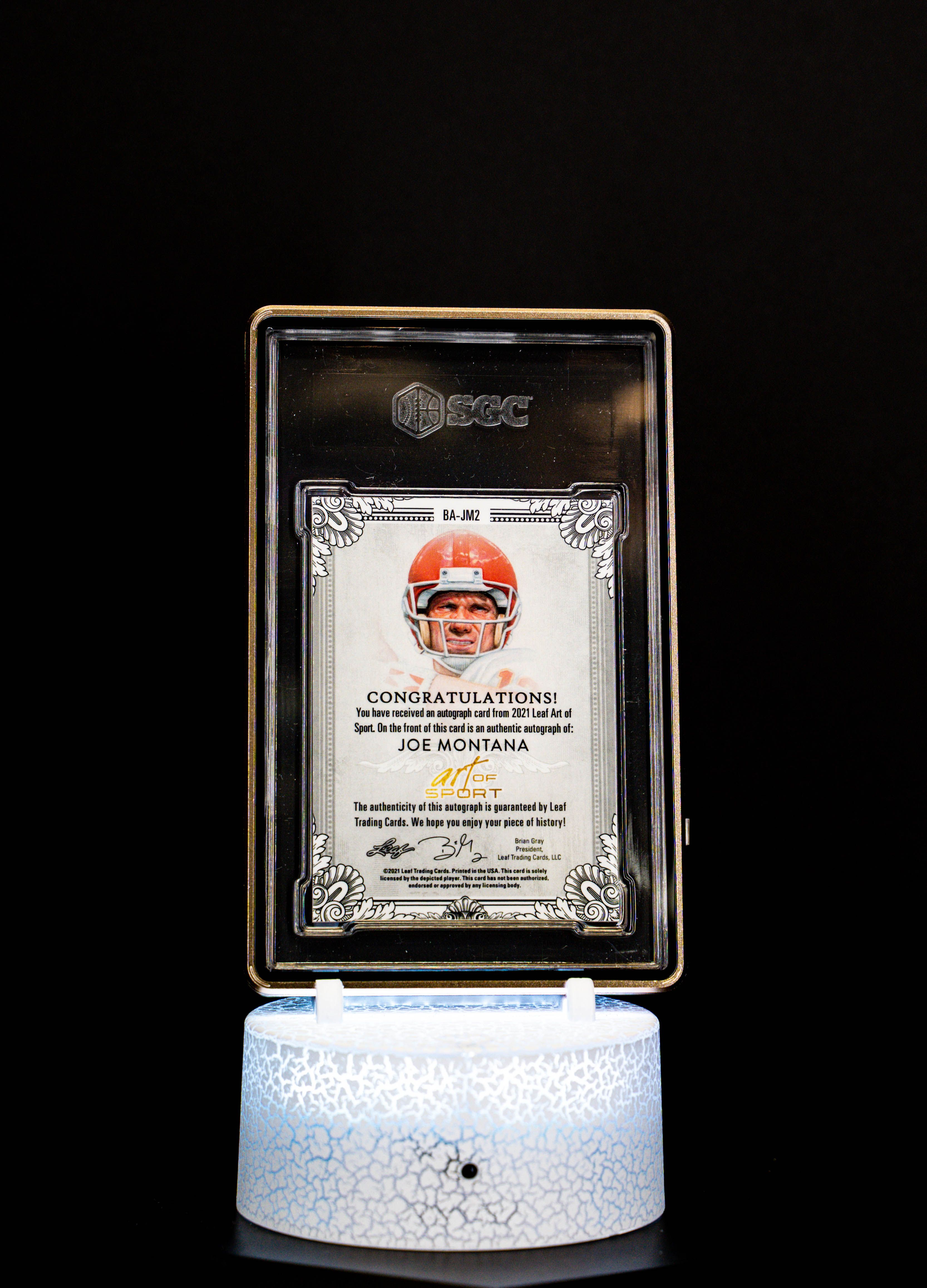 2021 Leaf Art of Sprt Autographed Joe Montana (SN: 13/45) #BA-JM2 (SGC Card GEM MT 10 Auto 10 SGC: #6914913)