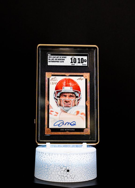 2021 Leaf Art of Sprt Autographed Joe Montana (SN: 13/45) #BA-JM2 (SGC Card GEM MT 10 Auto 10 SGC: #6914913)