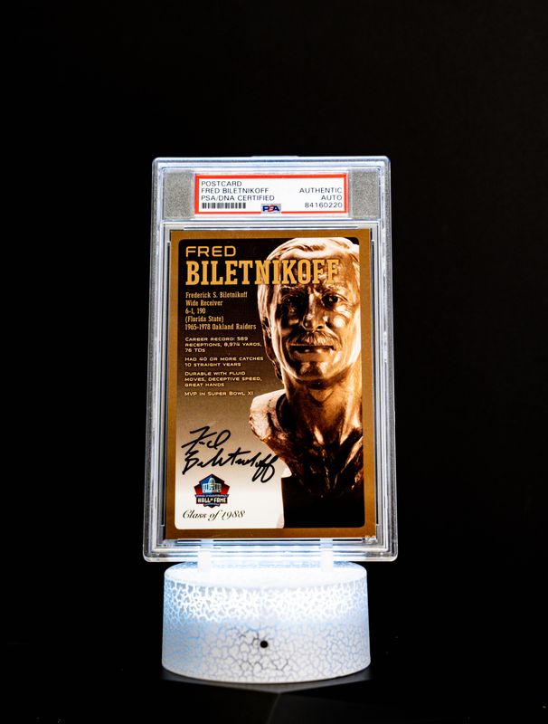Class of 1988 Post Card Fred Biletnikoff (Medium Card) 132/150 (PSA: Authentic Auto PSA: #84160220)