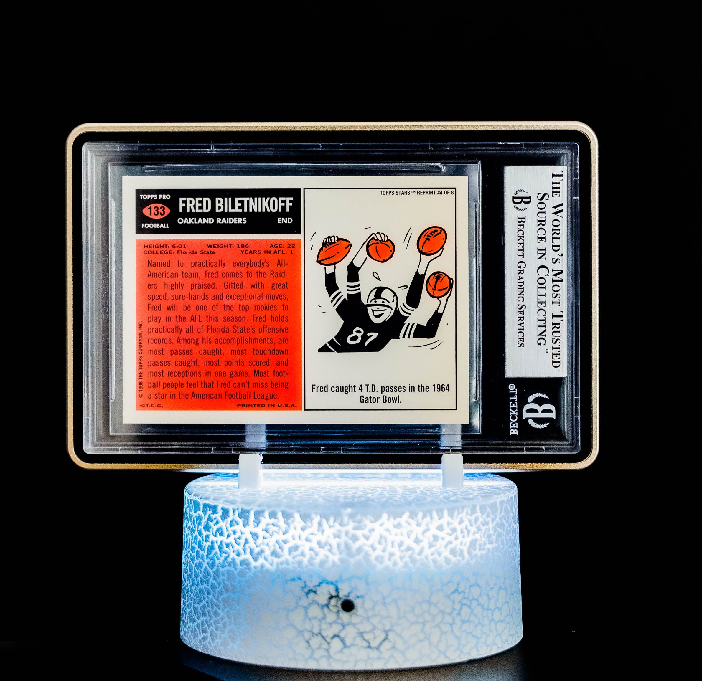 1998 Topps Stars Rookie Reprints Fred Biletnikoff #133 (BGS 10 Authentic Autograph BGS: #0012218530)