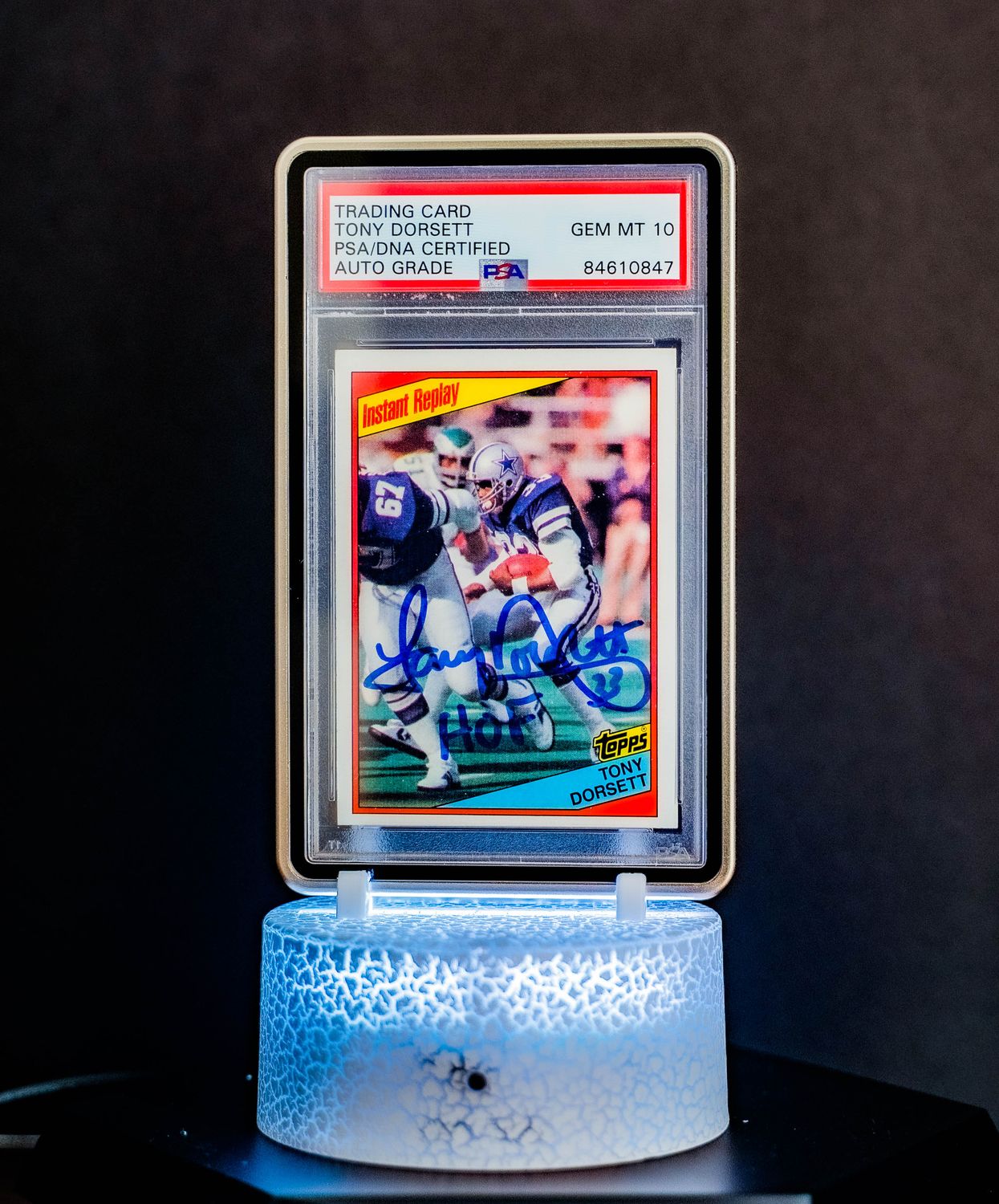 1984 Topps Chewing Gum Tony Dorsett #239 PSA GEM MT 10, Auto 10