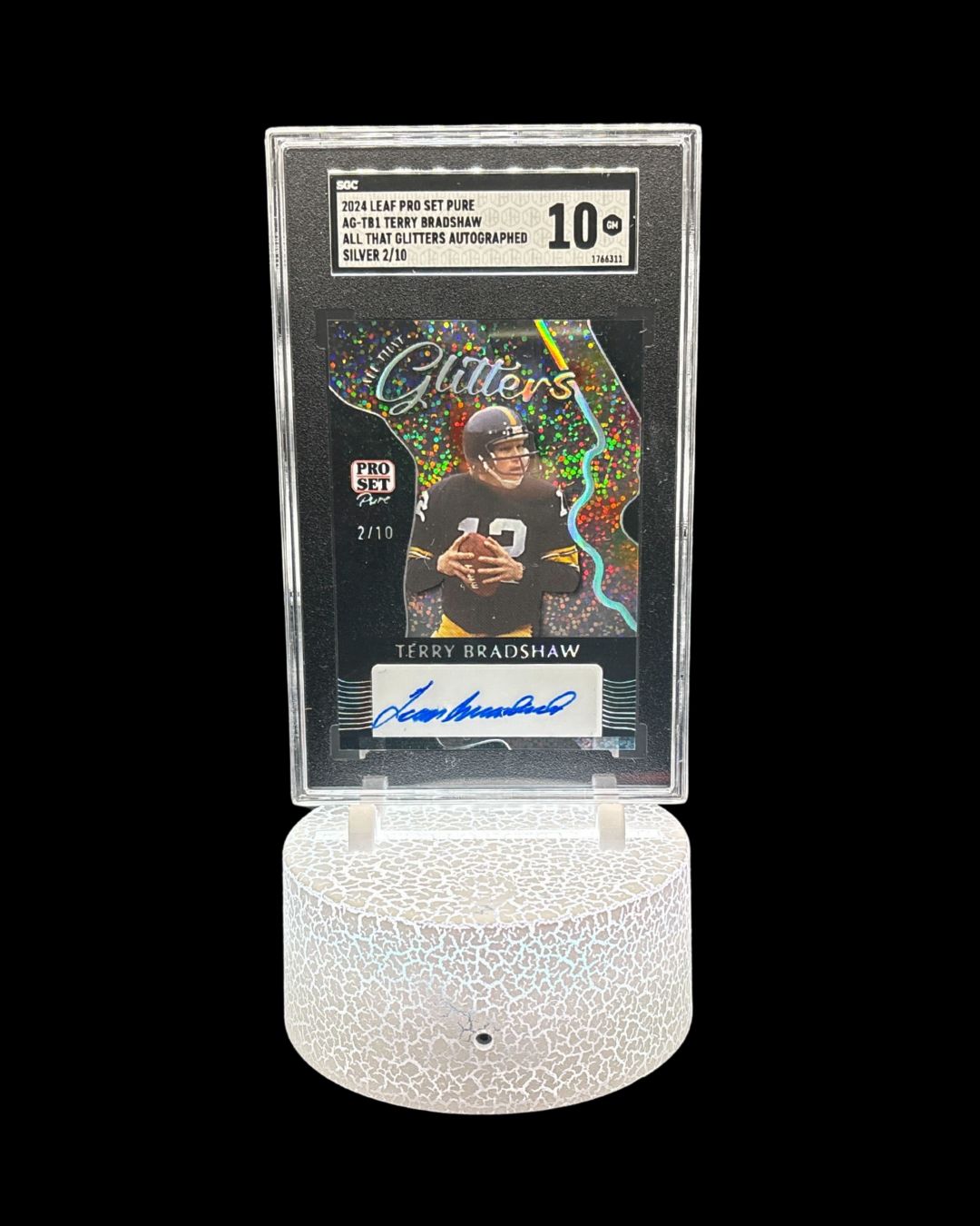 2024 Leaf Pro Set Pure All That Glitters Silver Autograph Terry Bradshaw SGC GEM 10 (Card #AG-TB1)