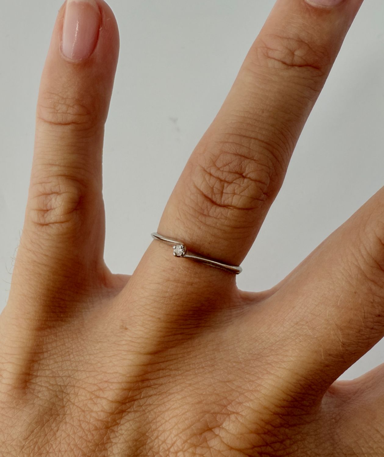 The Janis: 10K White Gold and 0.02CT Diamond Ring