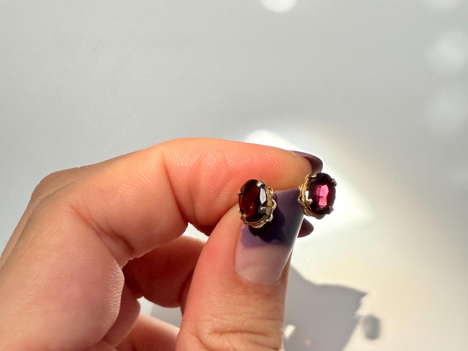 The Rose: 14K Yellow Gold and 0.5CT Garnet Stud Earrings