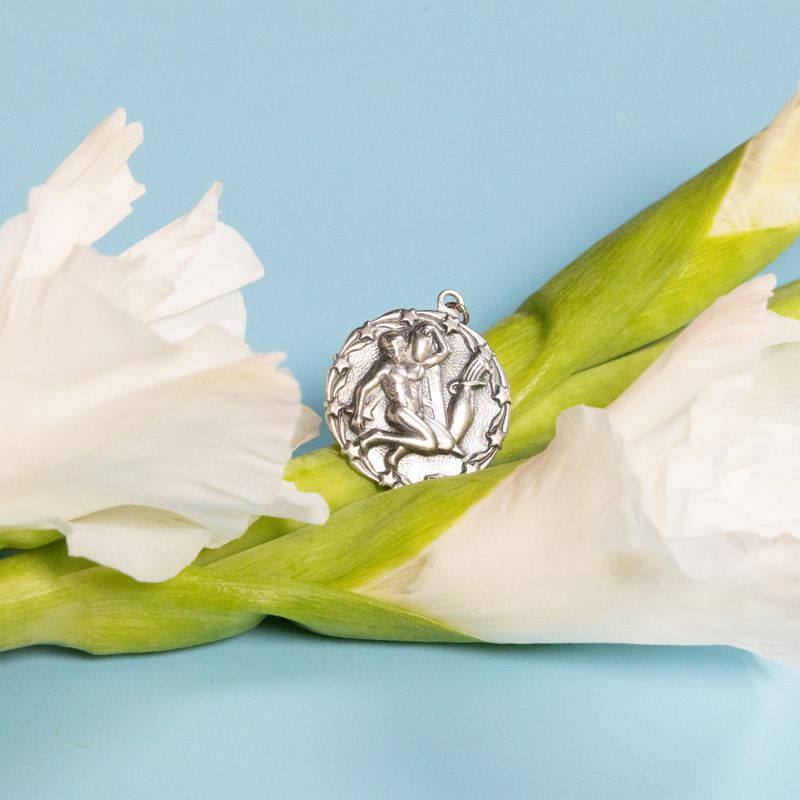 The Aquarius: Sterling Silver Zodiac Charm Pendant
