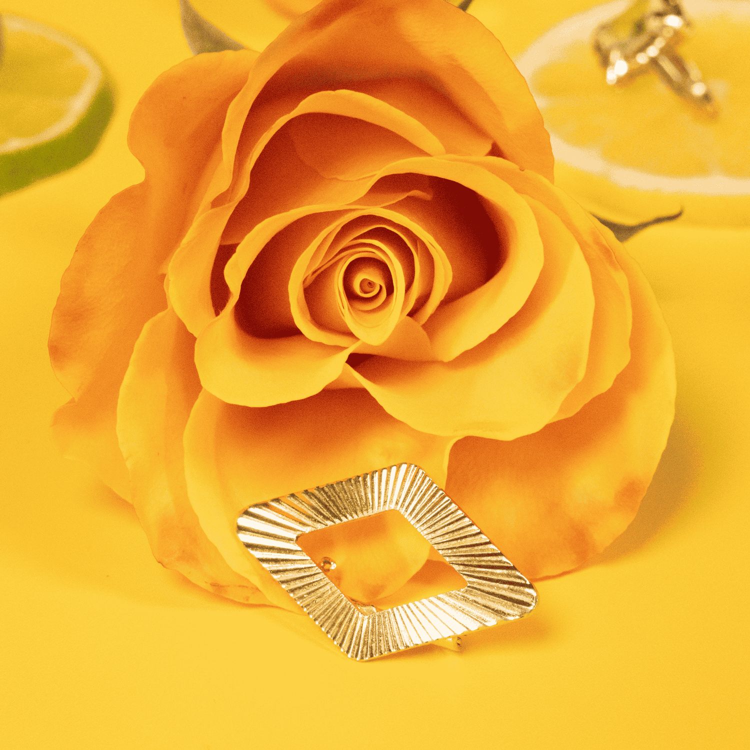 The Enid: Gold-Toned Rhombus Starburst Brooch