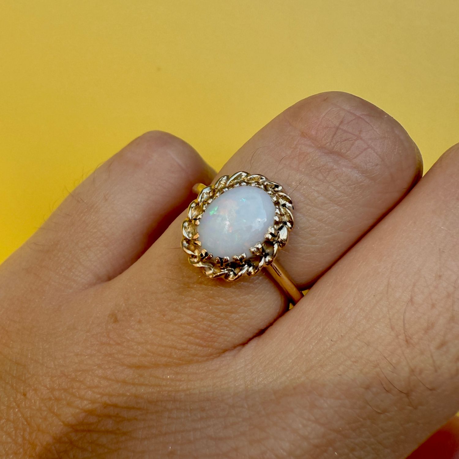 The Marie: 14K Yellow Gold and Opal Ring