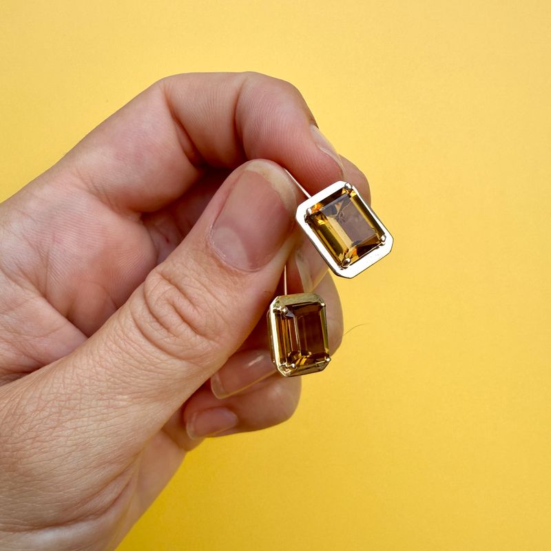 The Amber: 14K Yellow Gold and 3.79CT Emerald-Cut Citrine Drop Earrings