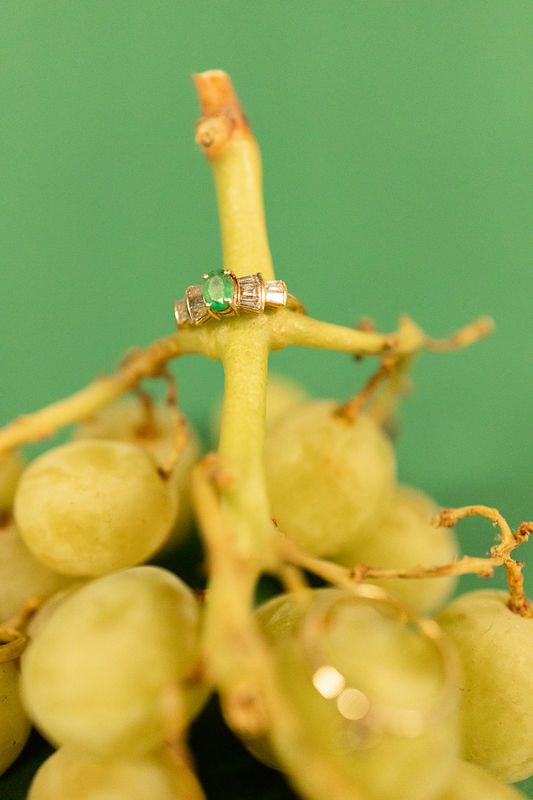 The Irene: 14K Yellow Gold, 0.3CT Emerald and 0.4CTW Diamond Ring