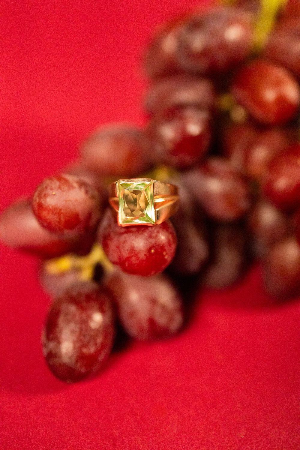 The Norma Jean: 10K Yellow Gold and 4CT Radiant-Cut Green Spinel Ring