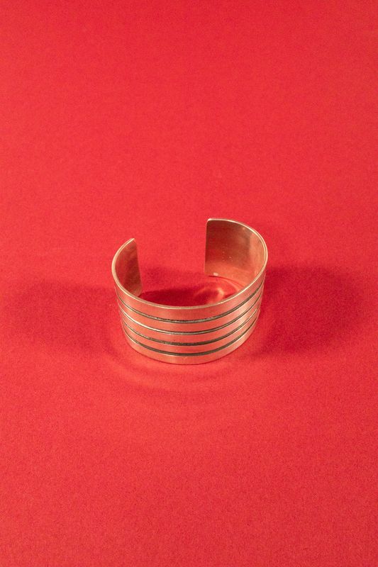The JP: Sterling Silver Railroad Cuff Bracelet