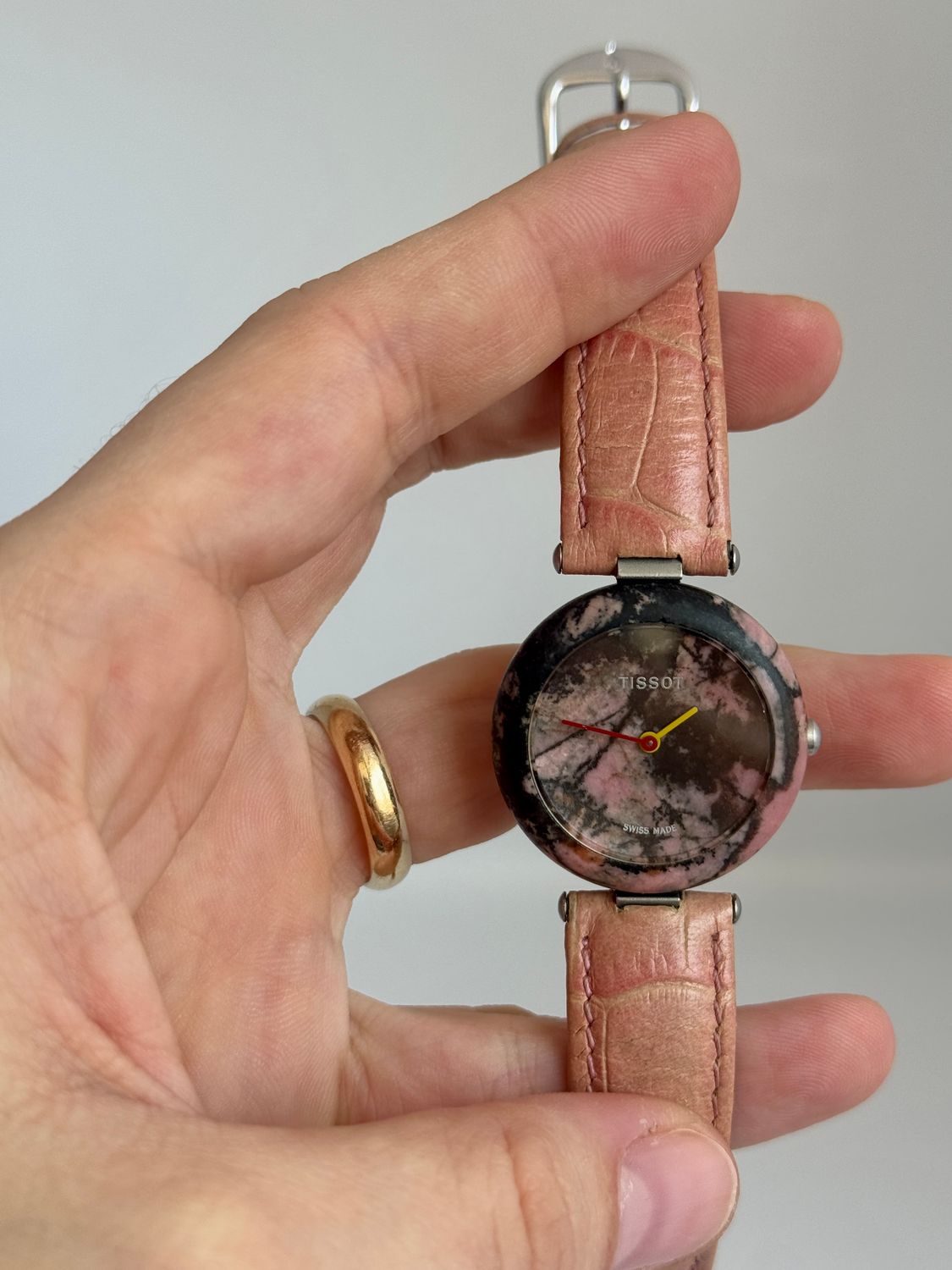 The Stevie: 8.5" Tissot Pink Leather Rockwatch