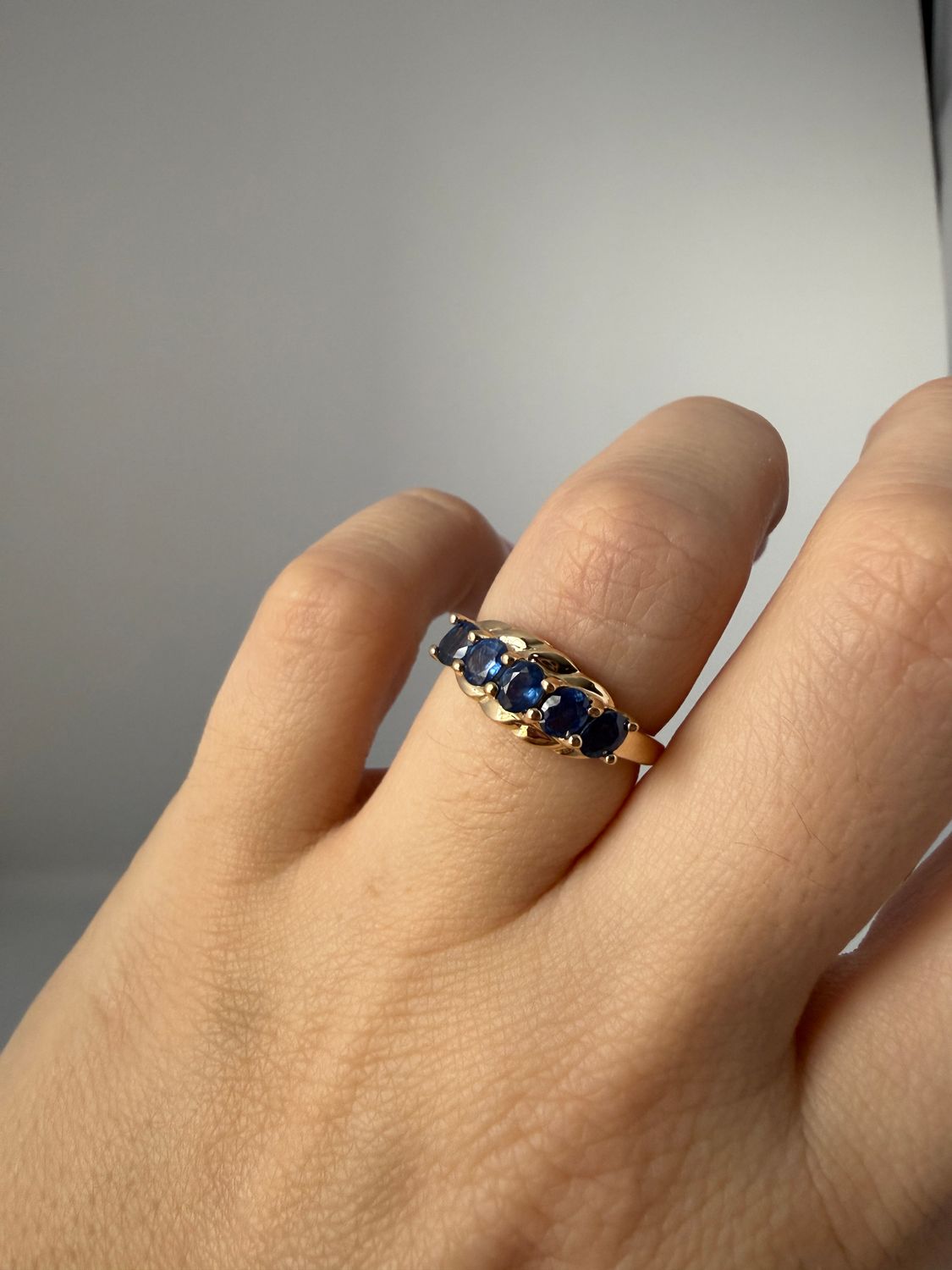 The Iris: 14K Yellow Gold and Sapphire Ring