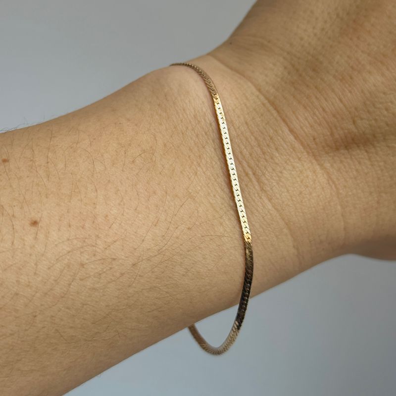 The Ralph: 14K Yellow Gold 7" Herringbone Chain Bracelet