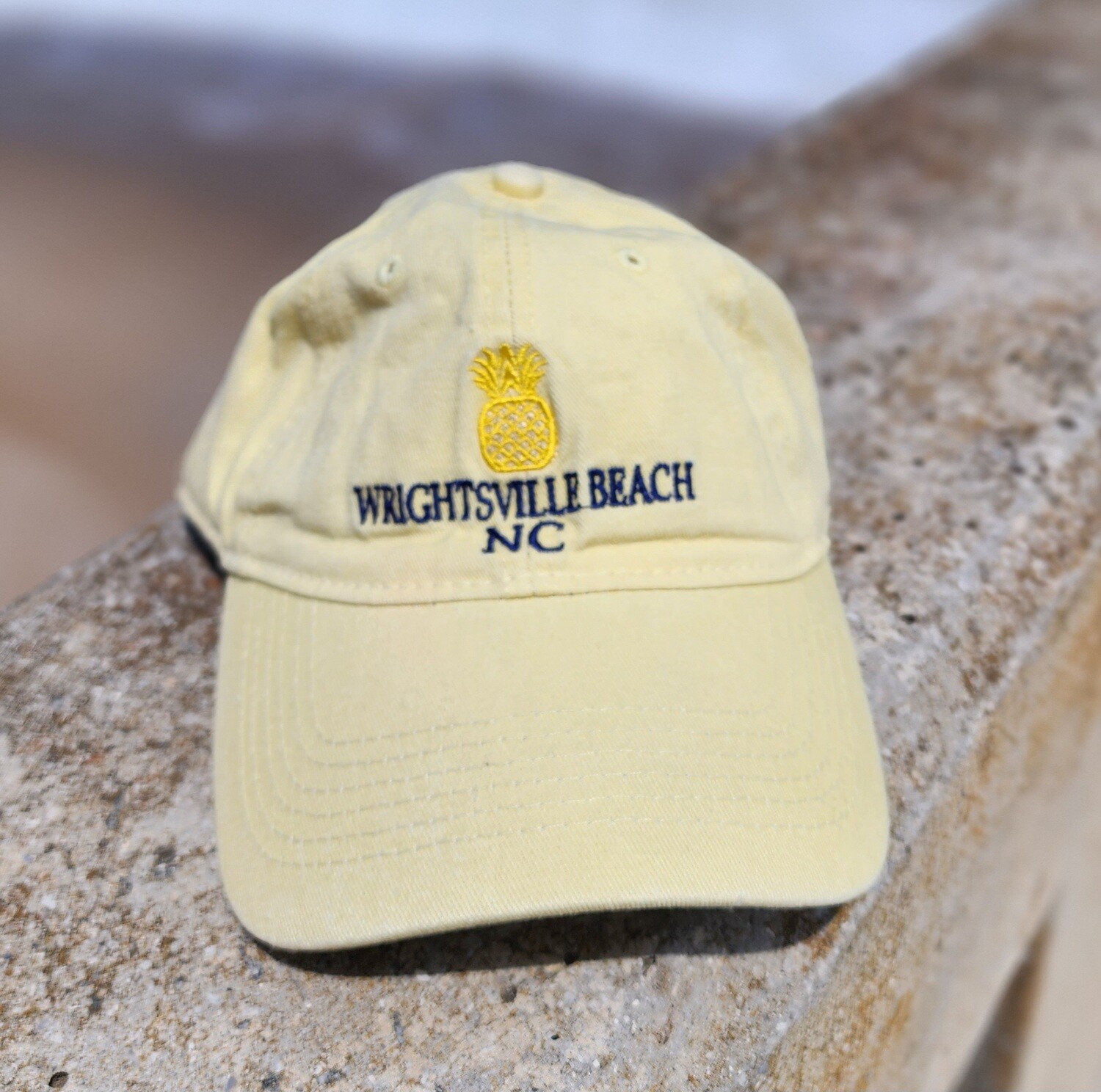 Pineapple Stitched Wrightsville Beach Hat, Color: Yellow
