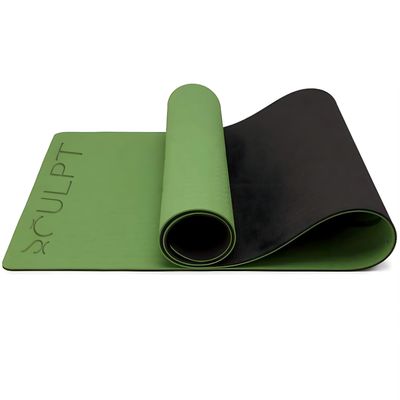 Velvet Grip - Green top/ Black base yoga mat