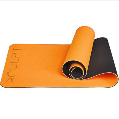Velvet Grip - Orange top/ Black base yoga mat