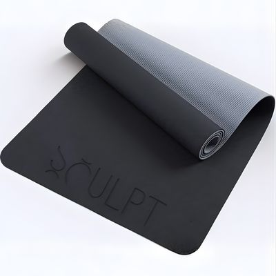 Velvet Grip - Black top/ Grey base yoga mat