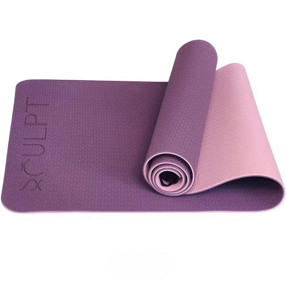 Velvet Grip - Purple top/ Pink base yoga mat