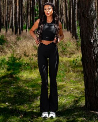 Set "Luma" Black - High-waisted leggings