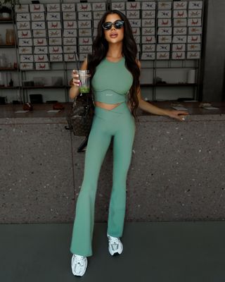 Set &quot;Luma&quot; Green - High-waisted leggings
