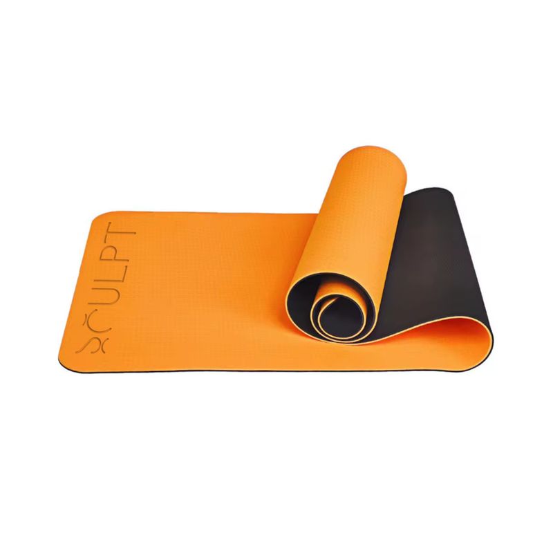 Velvet Grip - Orange top/ Black base yoga mat