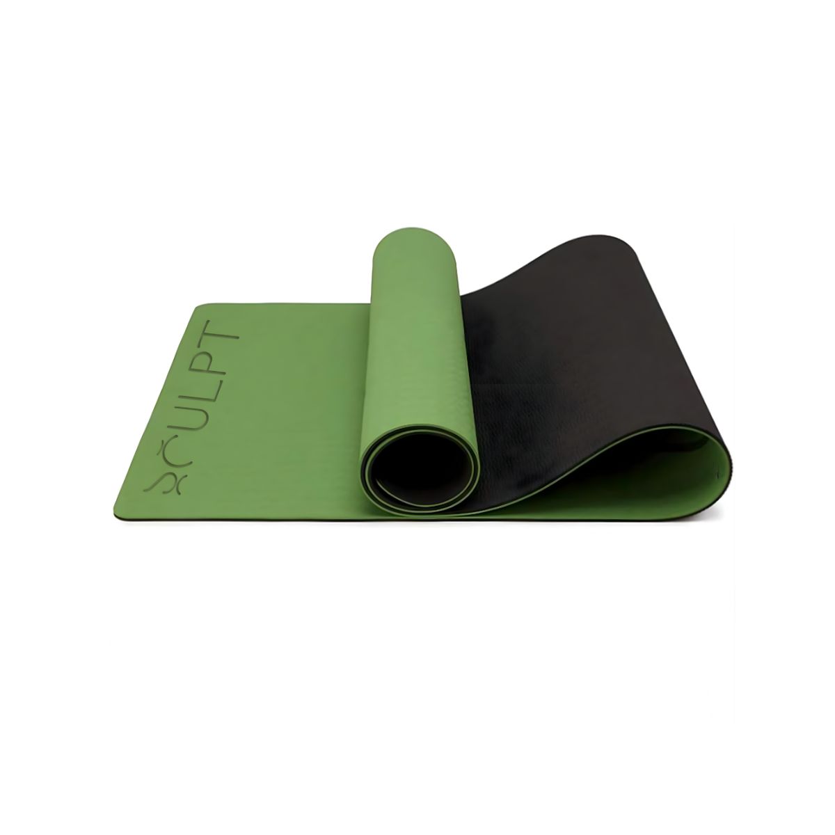 Velvet Grip - Green top/ Black base yoga mat