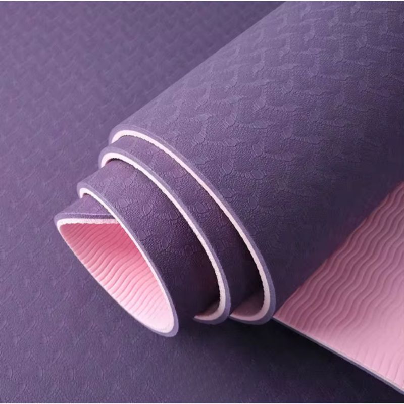 Velvet Grip - Purple top/ Pink base yoga mat