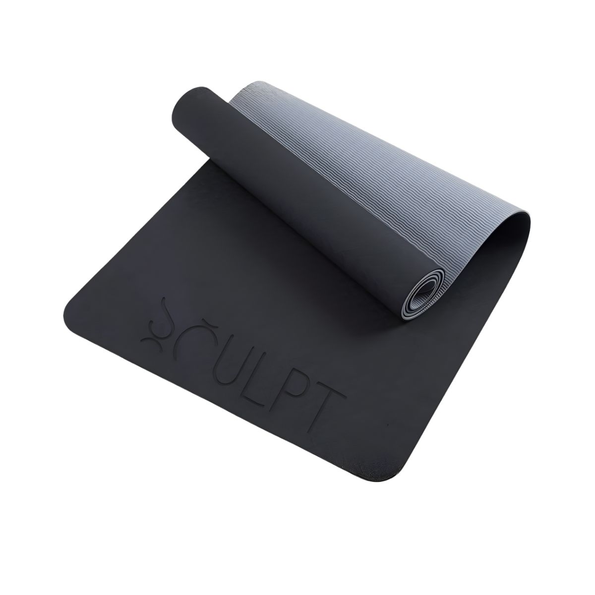 Velvet Grip - Black top/ Grey base yoga mat