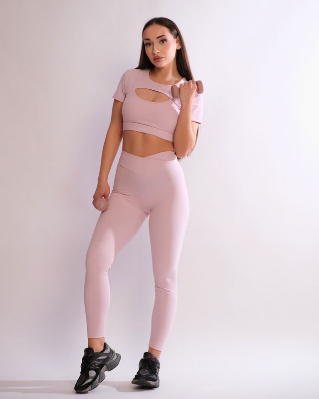 Set "Karina" Pink - crop top and leggins