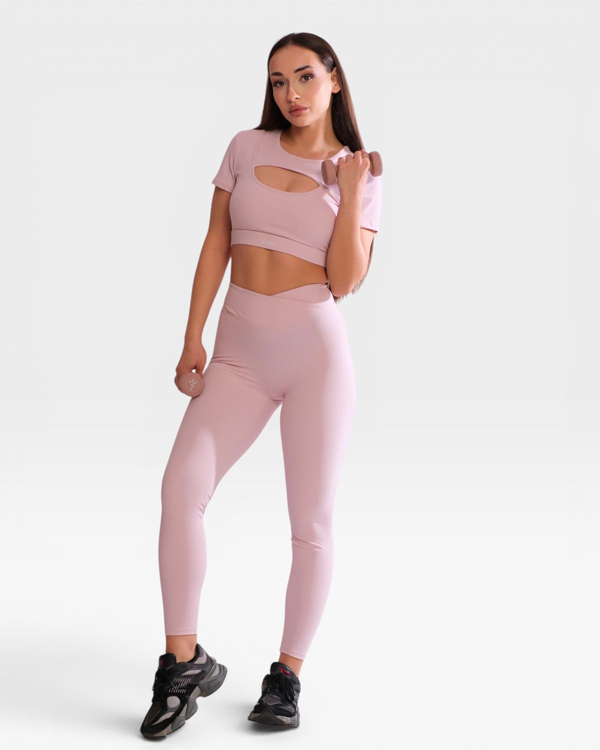 Set "Karina" Pink - crop top and leggins
