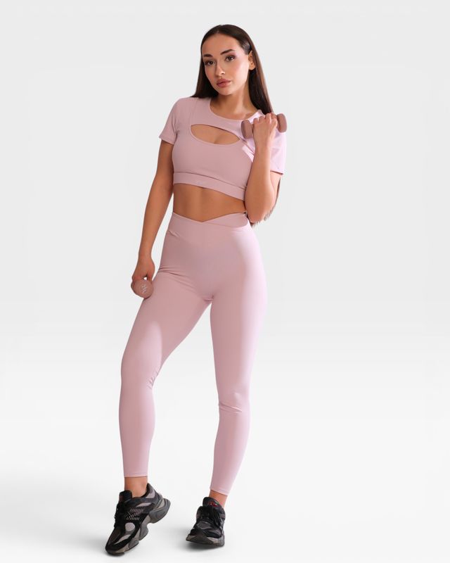 Set "Karina" Pink - crop top and leggins