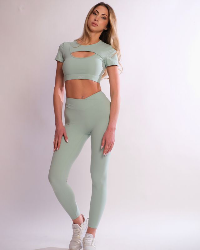 Set "Karina" Mint - crop top and leggins