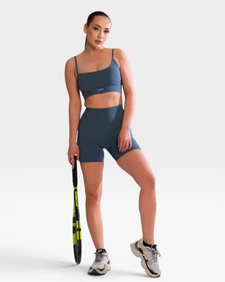 Set "Lyra" Blue - crop top and short leggings
